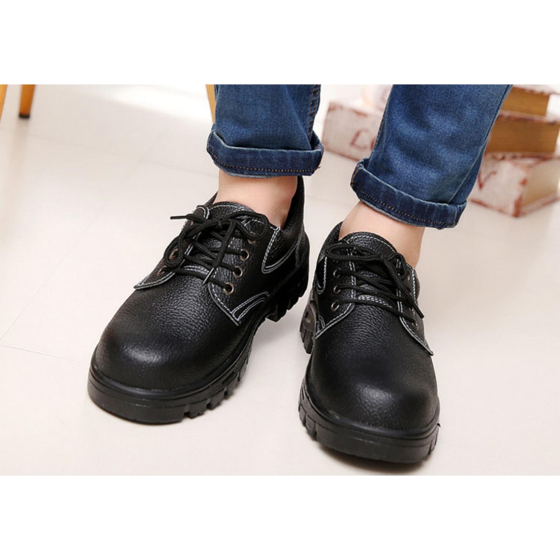 Safety shoes รองเท้าเซฟตี้ หนังแท้ พื้นยางกันลื่น หัวเหล็ก พื้นเสริมแผ่นเหล็ก Safety shoes รองเท้าเซฟตี้ หนังแท้ พื้นยางกันลื่น หัวเหล็ก พื้นเสริมแผ่นเหล็ก
