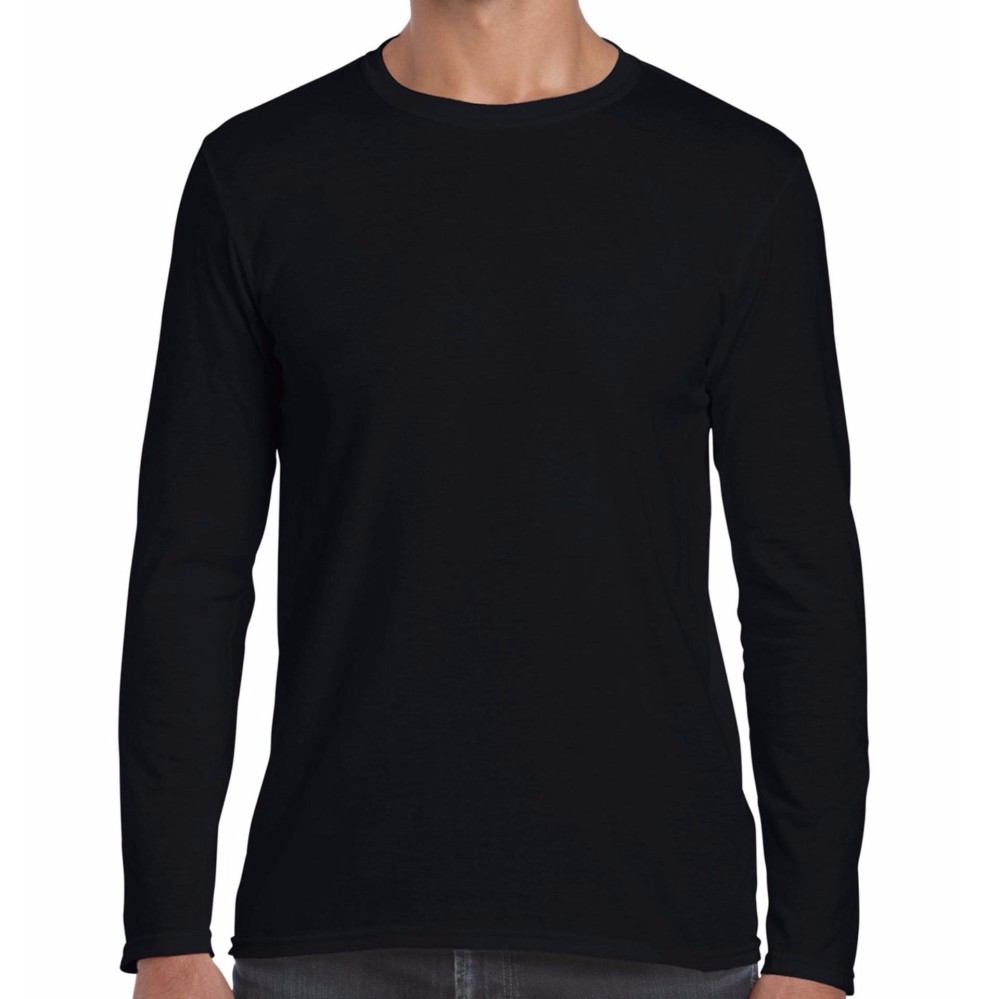 เสื้อยืด คอกลม แขนยาว Tshirtmart TAGLESS® สีดำ ผ้าฝ้ายนิ่ม 100%