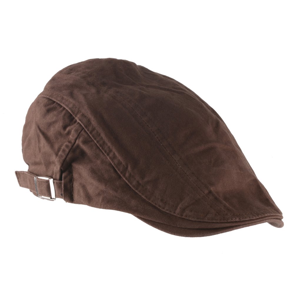 Unisex ผู้ชายผู้หญิง Beret หัวเข็มขัดแบน CAP Cabbie ขับรถ Newsboy Gatsby กอล์ฟหมวกสีน้ำตาลเข้ม