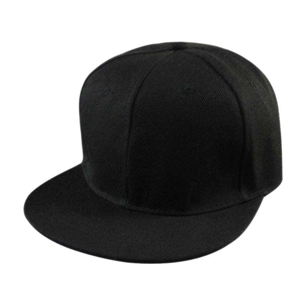เพศชายเป็นฮิพฮอพปรับได้ใส่หมวกหมวกเบสบอล Snapback สีดำ