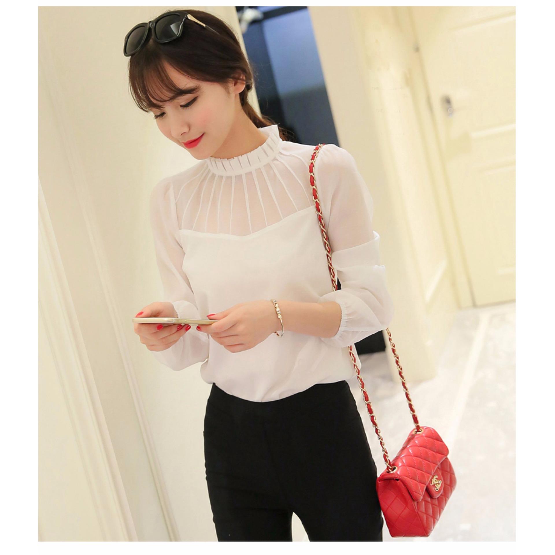 White shirt 2018 เสื้อสีขาวแบบสวยงาม ใช้ผ้าเนื้อดี พร้อมส่ง