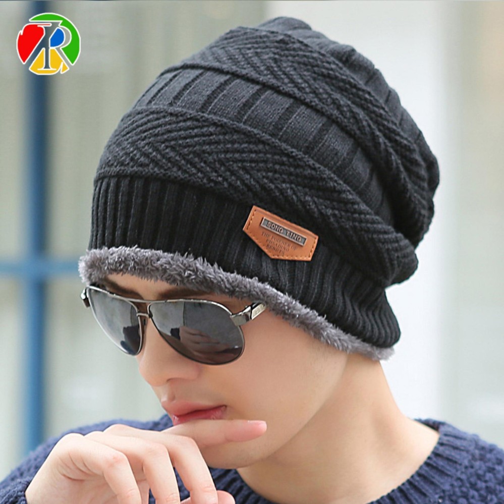 หมวกไหมพรม Winter Hat Knit Scarf Cap Winter Hats for Men/Women DT16131 1 ใบ