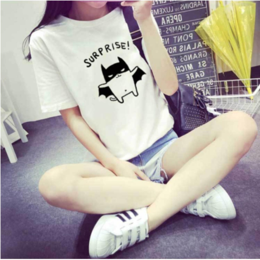 Wonderful Story เสื้อยืดแฟชั่น คอกลม แขนสั้น สกรีนลาย SurPRise (ขาว) รุ่น YM-966