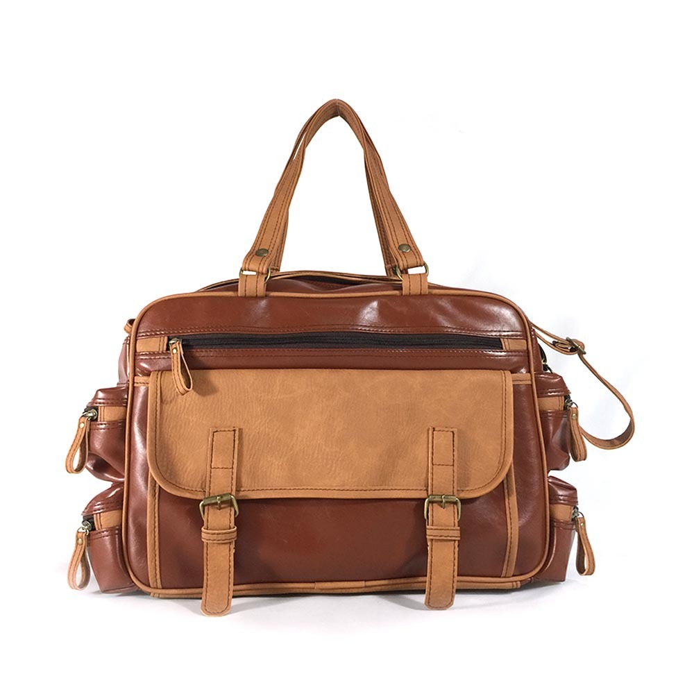 YP design shop 1998 กระเป๋าทรงสี่เหลี่ยม-สะพายข้างใบใหญ่ No.17 Bigger Shoulder bag (น้ำตาลแดง) กระเป๋าสะพายไหล่และกระเป๋าทรงแมสเซนเจอร์ กระเป๋าผู้ชาย