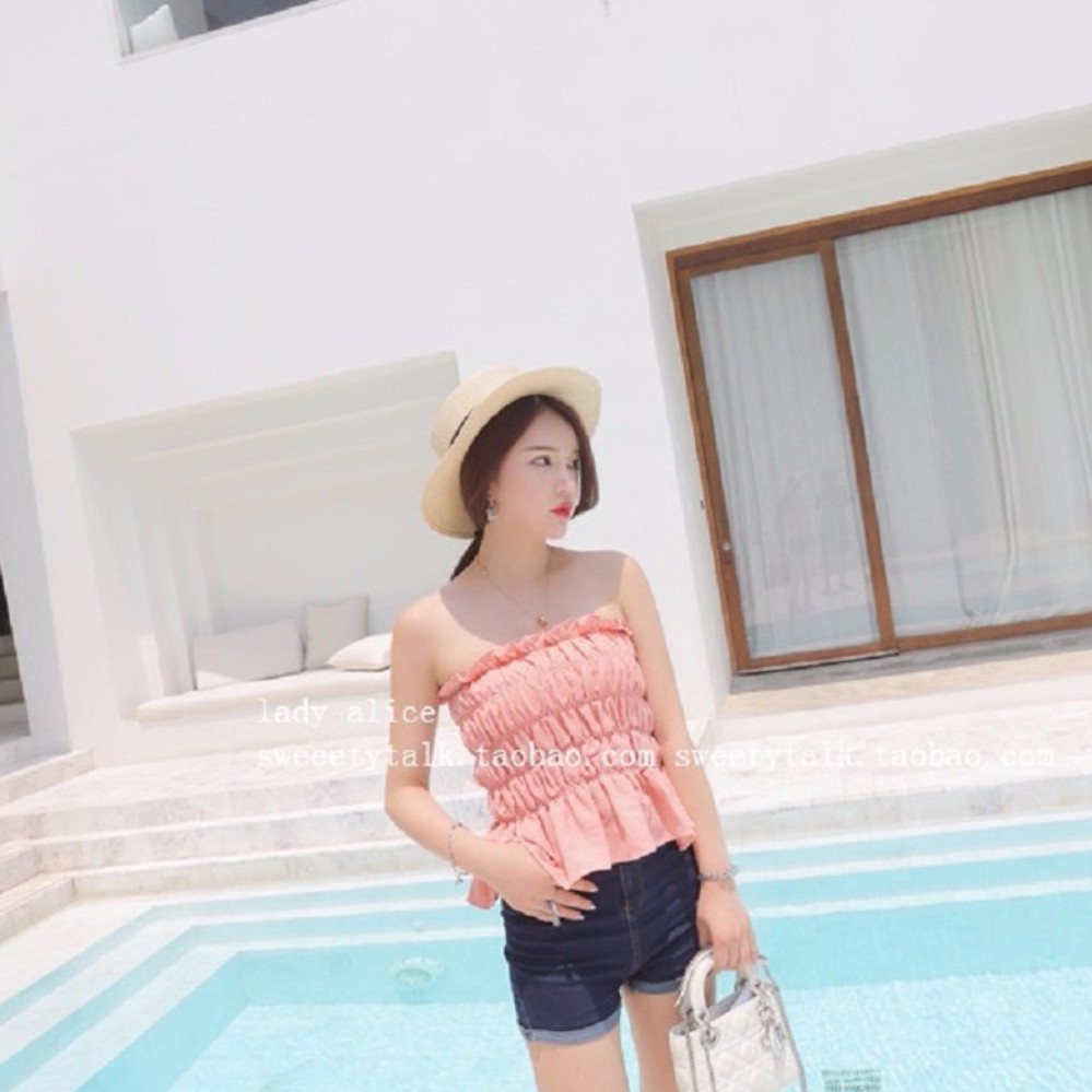 YYCหวานเซ็กซี่เกาะอกเสื้อยืดผ้าชีฟอง รุ่น 2033