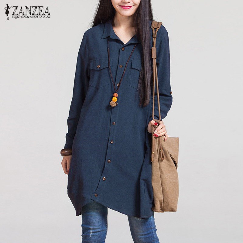 ZANZEA แฟชั่นฤดูใบไม้ร่วงร้อนขายเสื้อผู้หญิงแขนยาวไม่สม่ำเสมอฝ้ายฝ้ายเสื้อกล้ามเสื้อลำลองหลวม Blusas พลัสขนาดเสื้อ (สีม่วงแดง) - นานาชาติ ZANZEA แฟชั่นฤดูใบไม้ร่วงร้อนขายเสื้อผู้หญิงแขนยาวไม่สม่ำเสมอฝ้ายฝ้ายเสื้อกล้ามเสื้อลำลองหลวม Blusas พลัสขนาดเสื้อ (สีม่วงแดง) - นานาชาติ