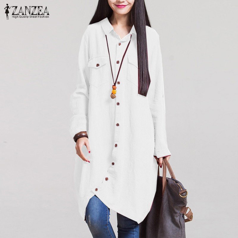 ZANZEA แฟชั่นฤดูใบไม้ร่วงร้อนขายเสื้อผู้หญิงแขนยาวไม่สม่ำเสมอฝ้ายฝ้ายเสื้อกล้ามเสื้อลำลองหลวม Blusas พลัสขนาดเสื้อ (สีม่วงแดง) - นานาชาติ ZANZEA แฟชั่นฤดูใบไม้ร่วงร้อนขายเสื้อผู้หญิงแขนยาวไม่สม่ำเสมอฝ้ายฝ้ายเสื้อกล้ามเสื้อลำลองหลวม Blusas พลัสขนาดเสื้อ (สีม่วงแดง) - นานาชาติ