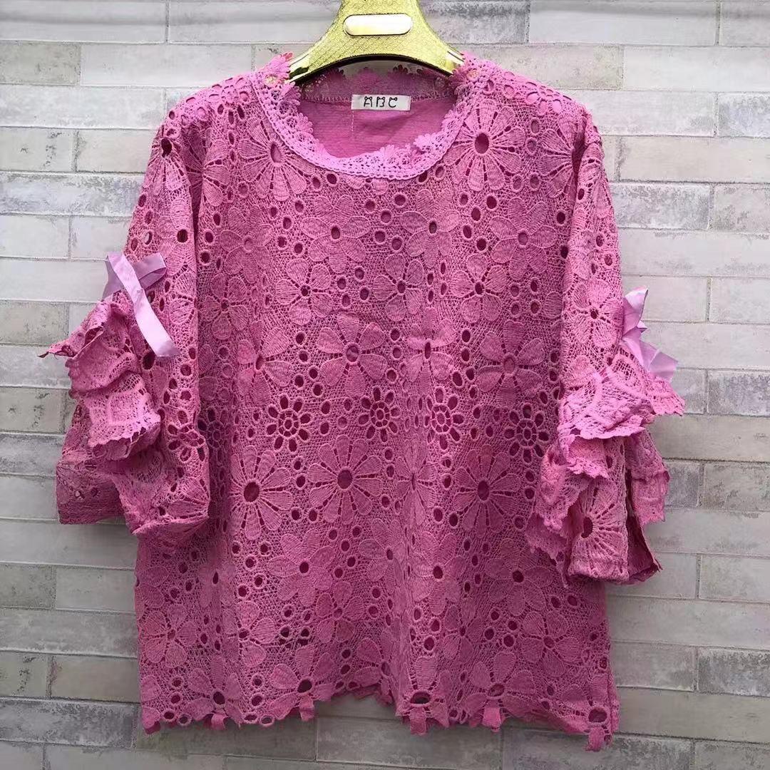 เสื้อลูกไม้แขนกระดิ่งDD222อก46