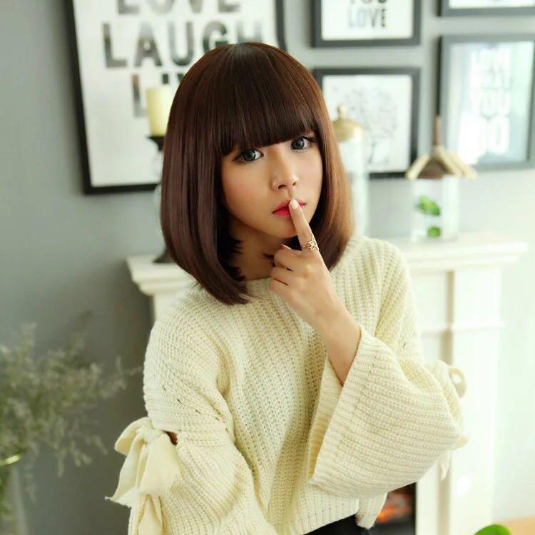 Easy purchase. BEST ผมปลอม Korean wig bobo short hair buckle micro-roll วิกและกิ๊ฟท์ต่อผม wig อุปกรณ์ดูแลเส้นผม