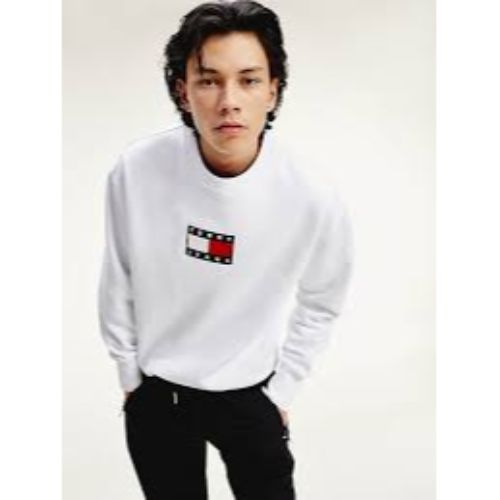 Tommy Hilfiger เสื้อสเวตเชิ้ตชาย รุ่น DM0DM08488 สีขาว - ทอมมี่ ฮิลฟิเกอร์  - ThaiPick