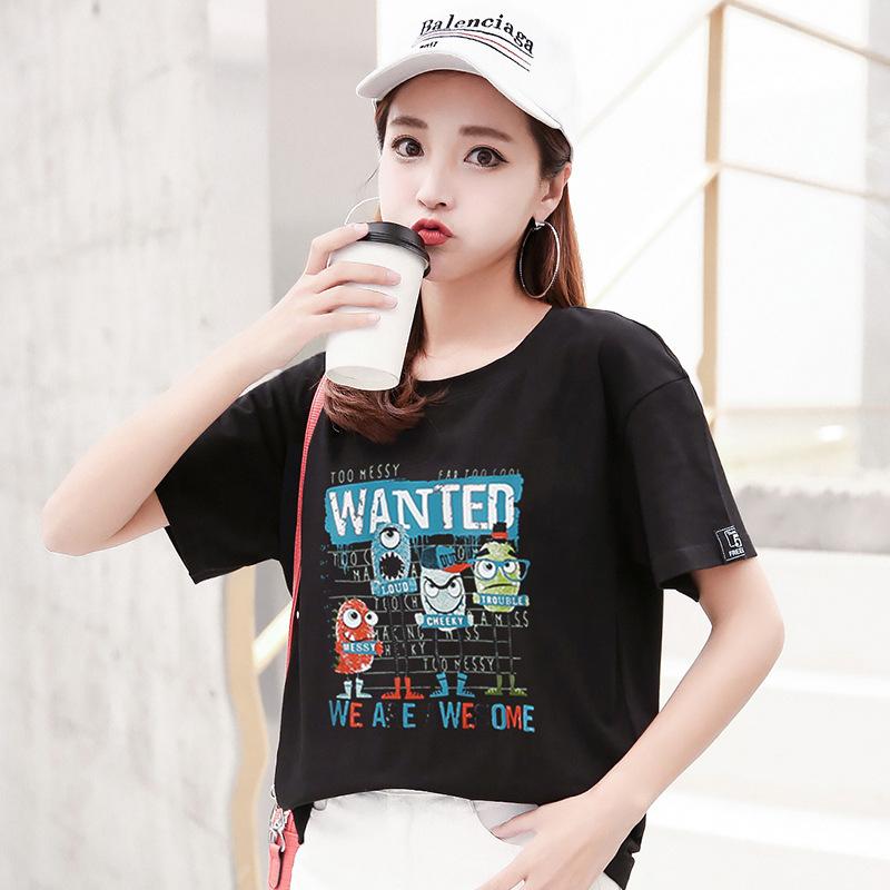 เสื้อยืดสไตล์เกาหลี สกรีน wanted