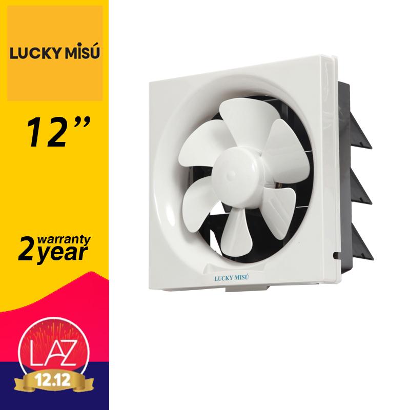 Lucky Misu พัดลมดูดอากาศ ระบายอากาศ 12" รุ่น LM 567 ติดปูน (สีขาว)