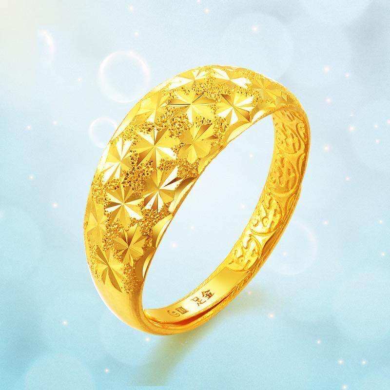 [ฟรีค่าจัดส่ง] แหวนทองแท้ 100�99 แหวนทองเปิดแหวน. แหวนทองสามกรัมลายใสสีกลางละลายน้ำหนัก 39.6 กรัม (96.5%) ทองแท้ RG100-1