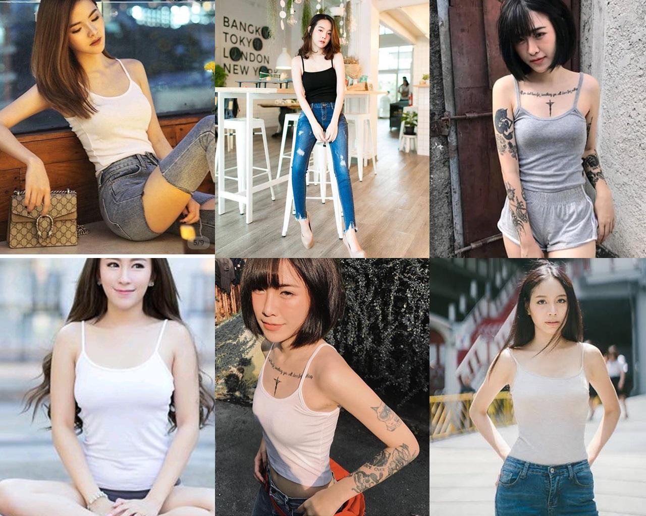 เสื้อสายเดี่ยวสีพื้น แบบยาว สินค้าใหม่