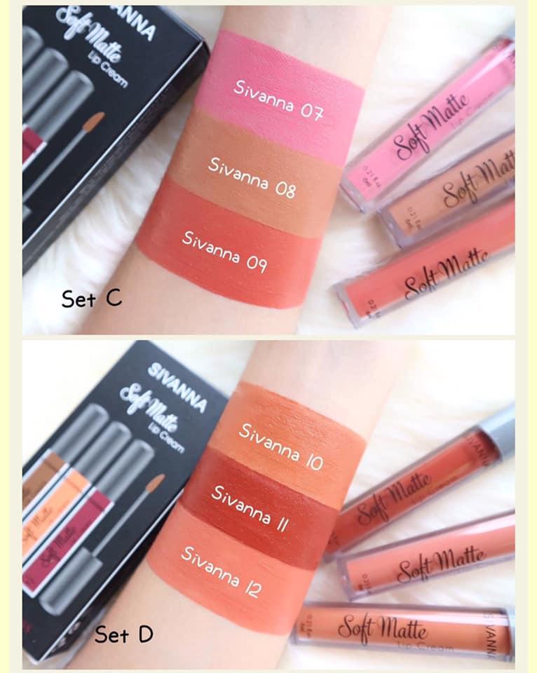 Sivanna Colors ลิปแมท เซ็ท 3 แท่ง Soft Matte Lip Cream Sivanna Colors ลิปแมท เซ็ท 3 แท่ง Soft Matte Lip Cream