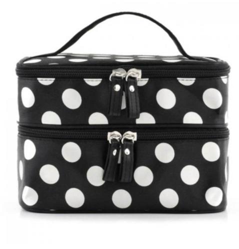 Sanwood Wave Dot Makeup Storage Bag สีดำ(ซื้อหนึ่งแถมหนึ่ง) Sanwood Wave Dot Makeup Storage Bag สีดำ(ซื้อหนึ่งแถมหนึ่ง)
