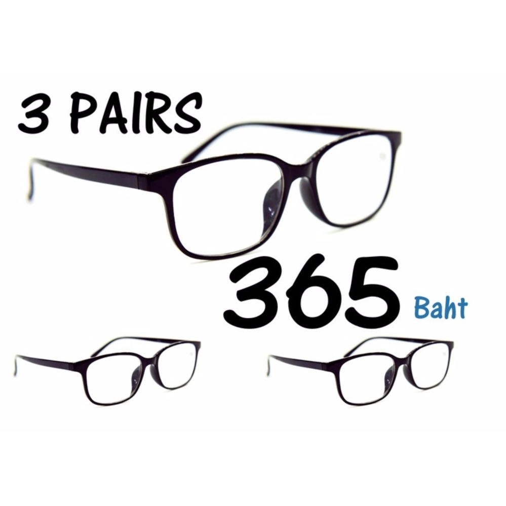 3 x Pairs GREAT VALUE All Black Retro Fashion Stylish Reading Glasses Including Pouches & Cleaning Cloths +2.5 แว่นตาอ่านหนังสือ รุ่น 1035R มีรูปทรงที่ทันสมัย โดดเด่น สี ดำ +2.5 3 x Pairs GREAT VALUE All Black Retro Fashion Stylish Reading Glasses Including Pouches & Cleaning Cloths +2.5 แว่นตาอ่านหนังสือ รุ่น 1035R มีรูปทรงที่ทันสมัย โดดเด่น สี ดำ +2.5