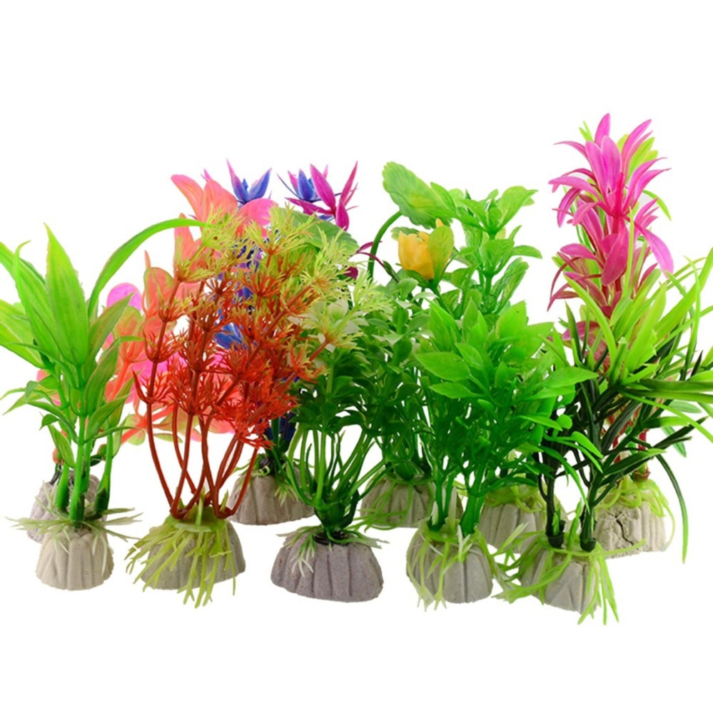 5 ชิ้นหญ้าปลอมพลาสติก Aquarium จำลองของตกแต่งตู้ปลา - INTL