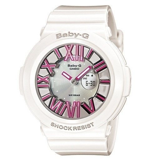 Casio BABY-G นาฬิกาข้อมือผู้หญิง สีขาว/สีชมพู สายเรซิน รุ่น BGA-160-7B2DR Casio BABY-G นาฬิกาข้อมือผู้หญิง สีขาว/สีชมพู สายเรซิน รุ่น BGA-160-7B2DR