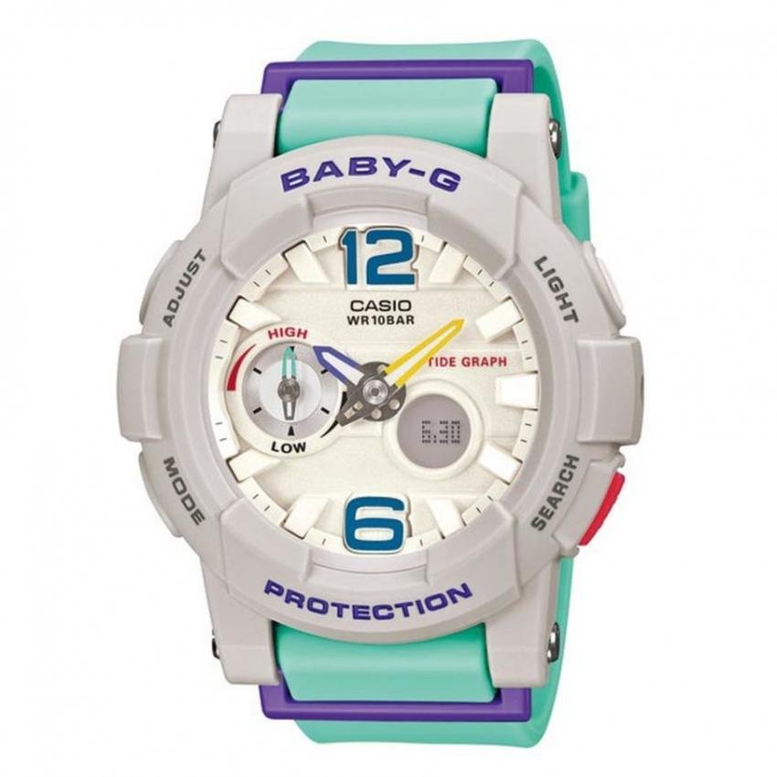 Casio Baby-G นาฬิกาข้อมือผู้หญิง สายเรซิ่น รุ่น BGA-180-3B - สีเขียว Casio Baby-G นาฬิกาข้อมือผู้หญิง สายเรซิ่น รุ่น BGA-180-3B - สีเขียว
