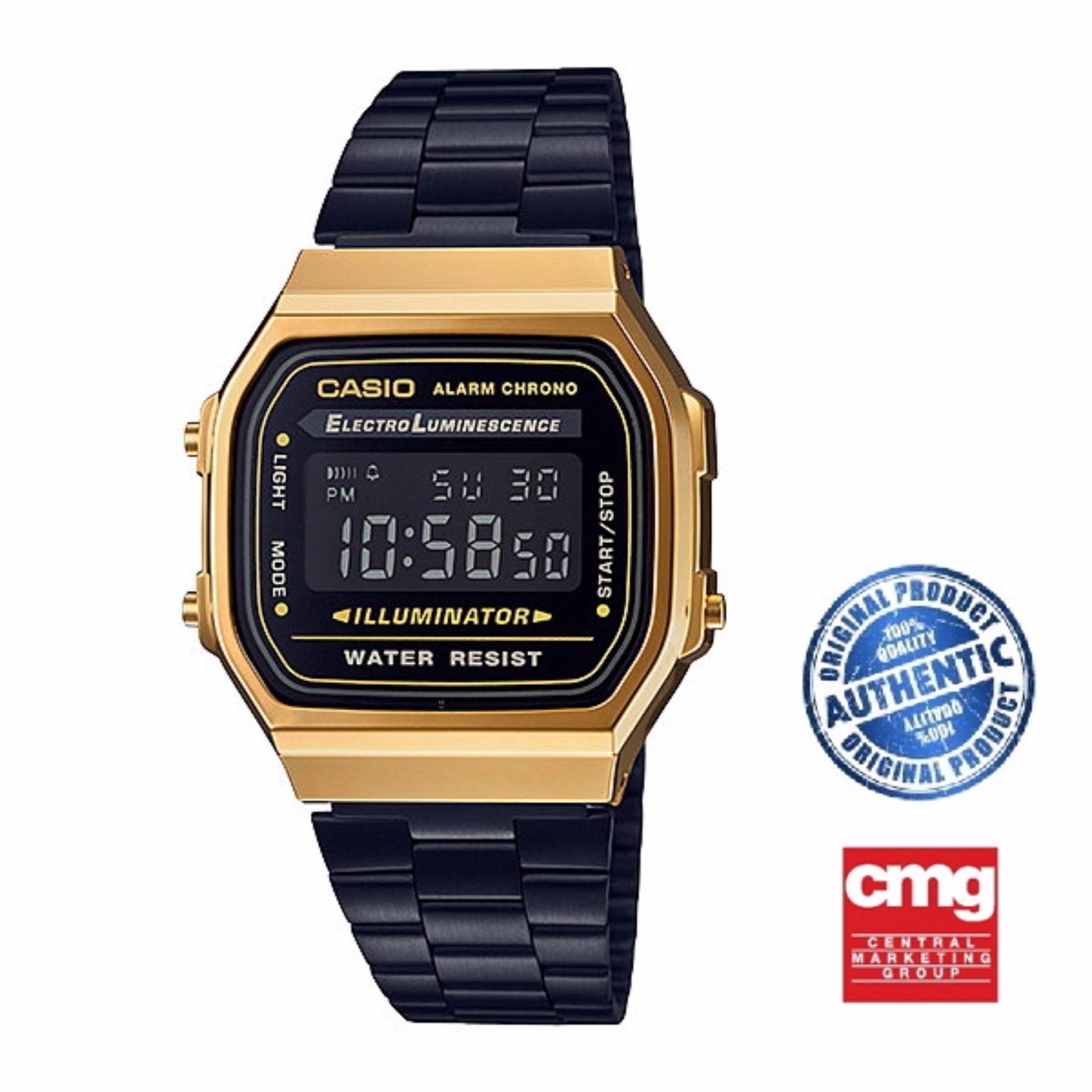 Casio Data Bank นาฬิกาข้อมือ รุ่น A168WEGB-1B Casio Data Bank นาฬิกาข้อมือ รุ่น A168WEGB-1B