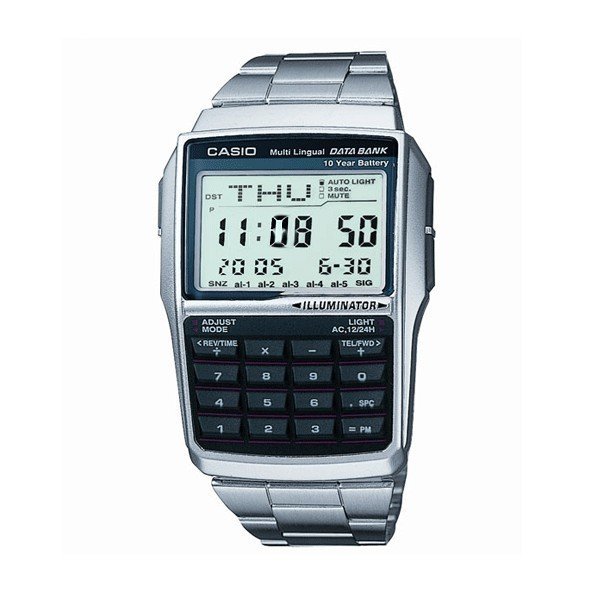 CASIO นาฬิกา DATABANK สีเงิน สายสแตนเลส รุ่น DBC-32D-1ADF