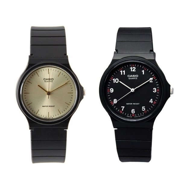 Casio นาฬิกาข้อมือผู้ชาย สีดำ สายเรซิ่น รุ่น MQ-24-7B และ MQ-24-7B2 แพ็คคู่