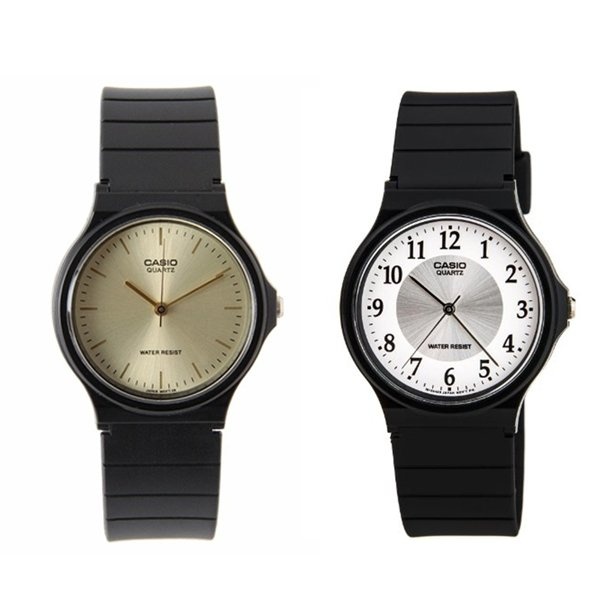 Casio นาฬิกาข้อมือผู้ชาย สีดำ สายเรซิ่น รุ่น MQ-24-7B และ MQ-24-7B2 แพ็คคู่