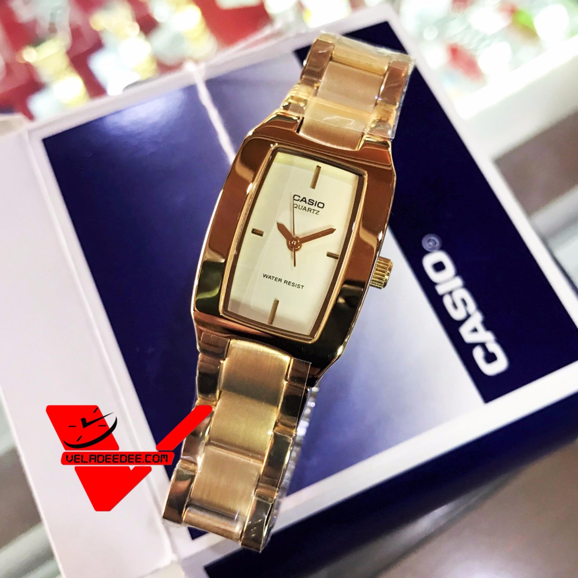 Casio นาฬิกาข้อมือผู้หญิง รุ่น LTP-1165N-1CRDF (Gold/Black)
