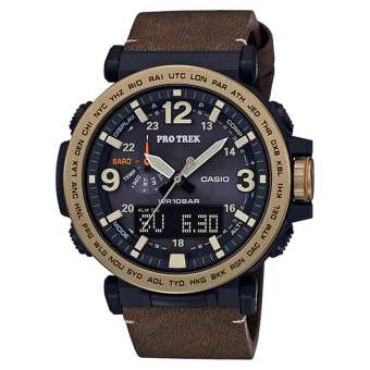 Casio Pro Trek นาฬิกาข้อมือสุภาพบุรุษ รุ่น PRG-600YL-5 (สีทอง/สีน้ำตาล/สายหนัง)