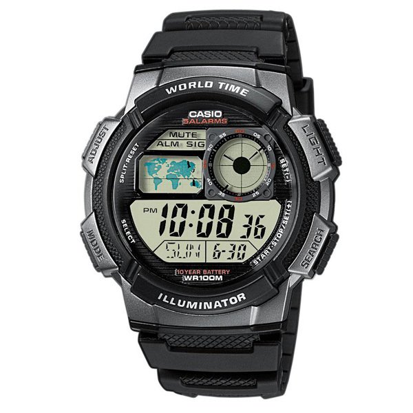 Casio Standard นาฬิกาข้อมือผู้ชาย สีดำ สายเรซิ่น รุ่น AE-1000W-1BVDF Casio Standard นาฬิกาข้อมือผู้ชาย สีดำ สายเรซิ่น รุ่น AE-1000W-1BVDF