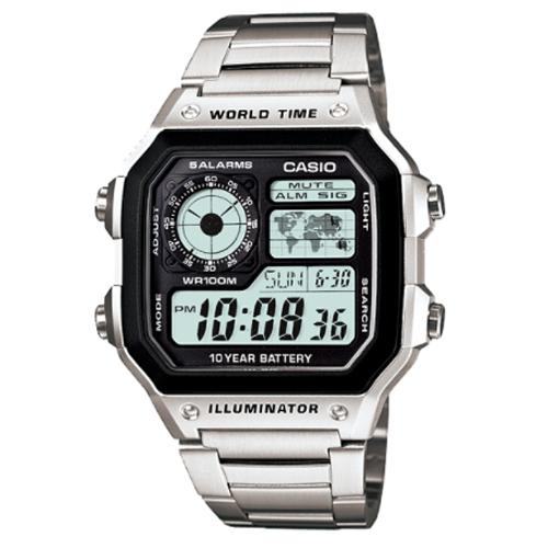 Casio Standard นาฬิกาข้อมือ สายสแตนเลส รุ่น AE1200WHD-1A - Silver
