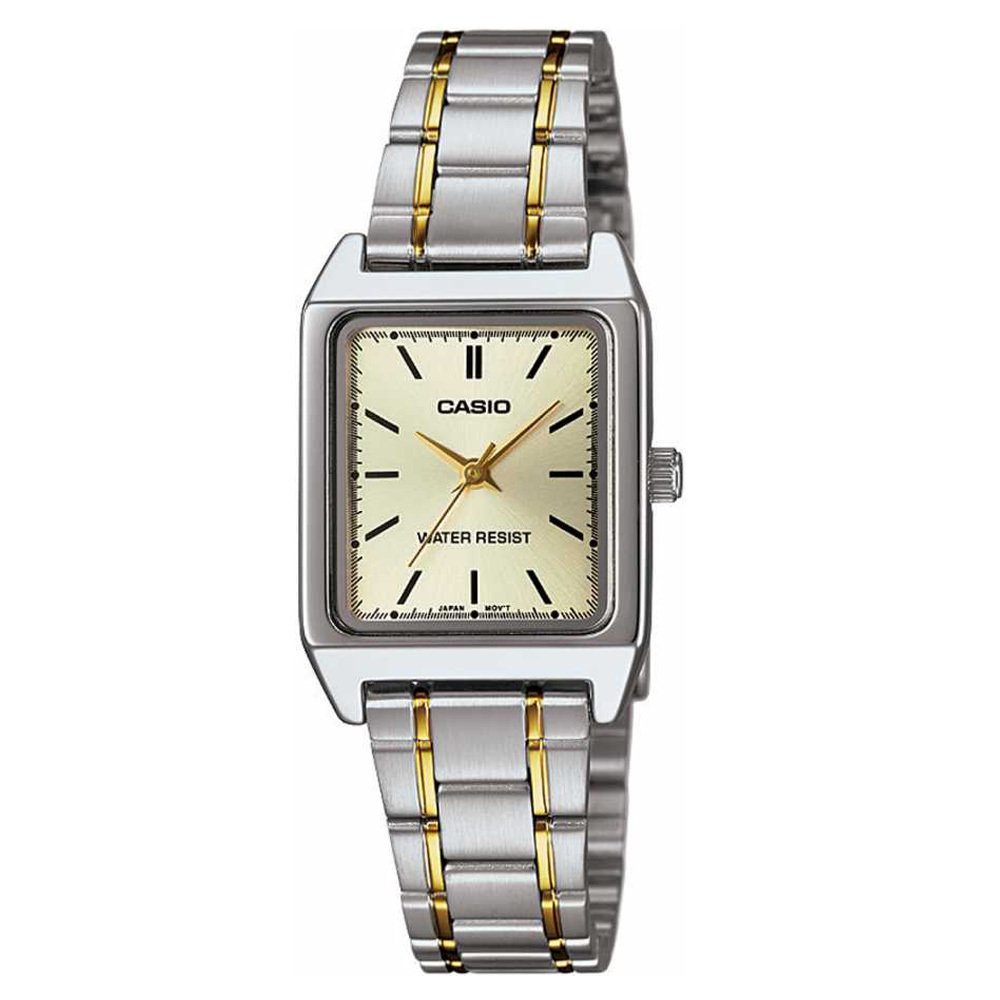 Casio Standard นาฬิกาข้อมือผู้หญิง สายสแตนเลส 2 กษัตริย์ รุ่น LTP-V007SG-9EUDF (สีทอง)