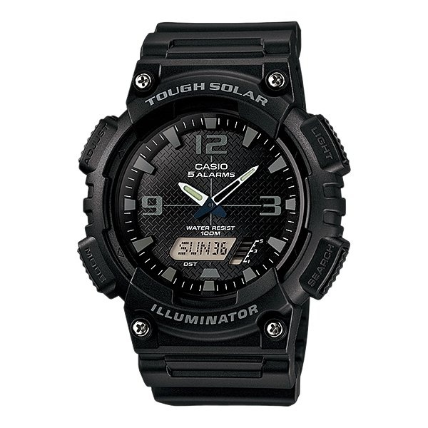 Casio Standard Solar Power นาฬิกาข้อมือผู้ชาย สีดำ สายเรซิ่น รุ่น AQ-S810W-1A2V