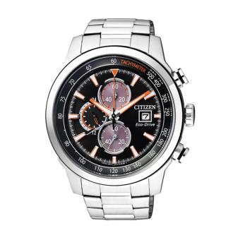 CITIZEN Eco-Drive Chronograph Men’s Watch Silver/Black-Orange Stainless Strap รุ่น CA0574-54E CITIZEN Eco-Drive Chronograph Men’s Watch Silver/Black-Orange Stainless Strap รุ่น CA0574-54E