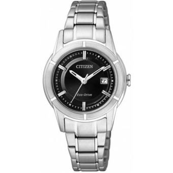 Citizen Eco-Drive Ladies Black Dial Size 30mm Metal Stainless Steel Strap FE1030-50E Citizen Eco-Drive Ladies Black Dial Size 30mm Metal Stainless Steel Strap FE1030-50E