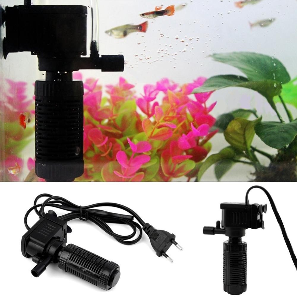 Eachgo MINI 3 in 1 กรองภายในตู้ปลาตู้ปลาปั๊มน้ำแบบจุ่มสเปรย์สีดำ - INTL