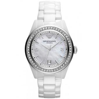 Emporio Armani นาฬิกาข้อมือผู้หญิง สายเซรามิก รุ่น AR1426 - Pearl White Emporio Armani นาฬิกาข้อมือผู้หญิง สายเซรามิก รุ่น AR1426 - Pearl White