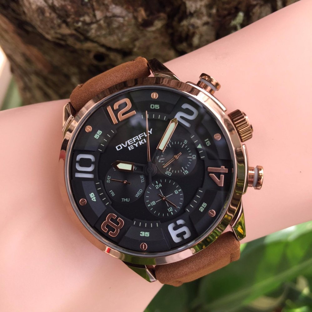 EYKI Overfly นาฬิกาข้อมือชาย รุ่น EO3068 หน้าปัดดำ/สายน้ำตาลอ่อน EYKI Overfly นาฬิกาข้อมือชาย รุ่น EO3068 หน้าปัดดำ/สายน้ำตาลอ่อน