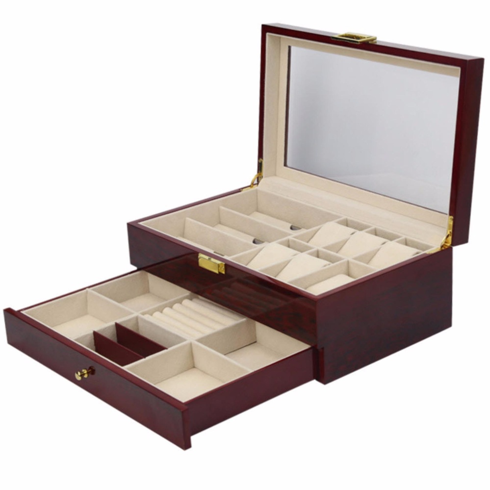 Fancybox กล่องนาฬิกาไม้ Luxury Design 2 ชั้น สำหรับนาฬิกา 6 เรือน+ ใส่แว่น 3 อัน + ใส่เครื่องประดับ (สีน้ำตาลแดง) Fancybox กล่องนาฬิกาไม้ Luxury Design 2 ชั้น สำหรับนาฬิกา 6 เรือน+ ใส่แว่น 3 อัน + ใส่เครื่องประดับ (สีน้ำตาลแดง)