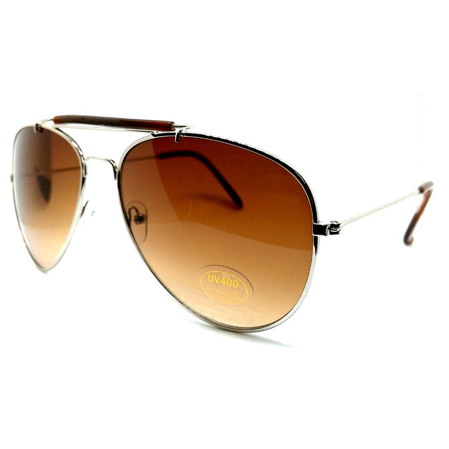 Fashion sunglasses แว่นกันแดด Classic Aviator กรอบสีเงิน เลนส์น้ำตาล Fashion sunglasses แว่นกันแดด Classic Aviator กรอบสีเงิน เลนส์น้ำตาล