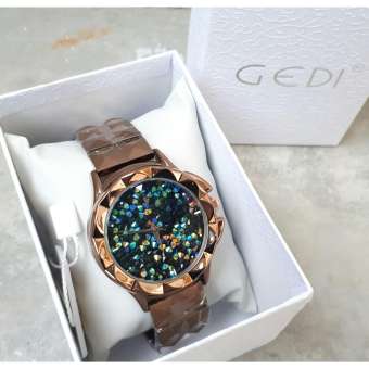 gedi ของแท้100% หน้าปัดคริสตัลสุดหรู สายยักมีมิติ
