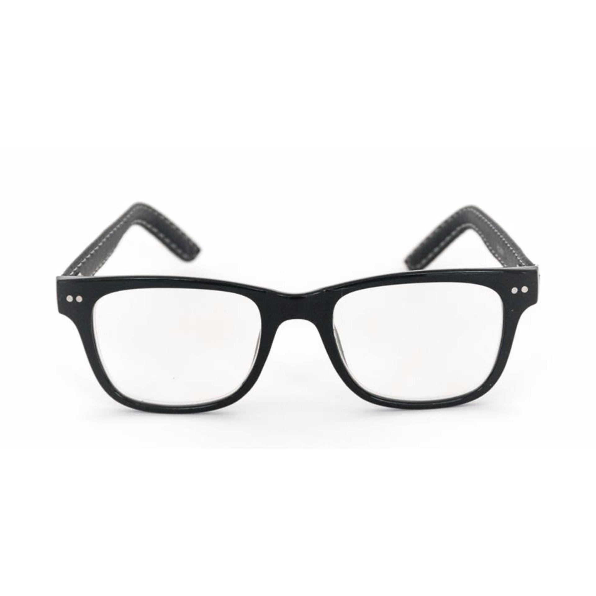 HL2681 Retro Fashion Reading Glasses with PU Leather/Metal Arms & Durable Metal Hinges +2.50 in Black HL2681เป็นแฟชั่นย้อนยุคที่มาพร้อมกับขาหนังPUและเพิมความแข็งแรงด้วยข้อพับโลหะ