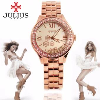 JULIUS นาฬิกาแบรนด์เกาหลี สายสแตนเลส รุ่น JA811 สายสีชมพูทอง (PINKGOLD) หน้าปัดสีชมพูทอง (PINKGOLD) BY BUDGERIGAR TIME