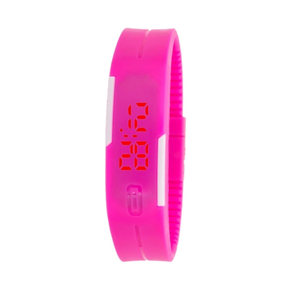 LED Watch Colorful นาฬิกา แอลอีดี สีชมพูเข้ม สายซิลิโคน LED Watch Colorful นาฬิกา แอลอีดี สีชมพูเข้ม สายซิลิโคน