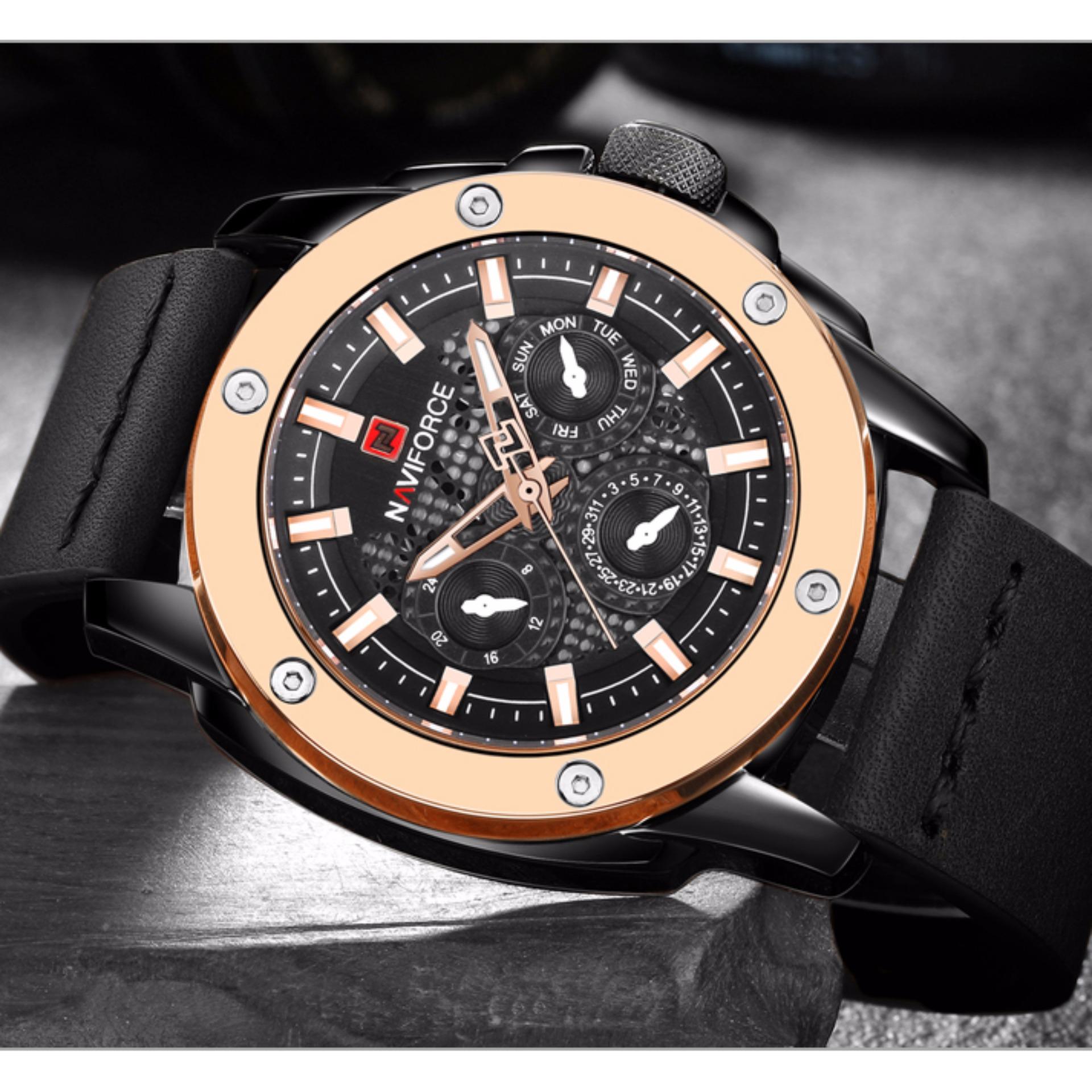 เก็บเงินปลายทาง นาฬิกาข้อมือNAVIFORCE รุ่น NF9116 สายหนังสีน้ำตาลของแท้ 100% กันน้ำ 30 เมตรสินค้ารับประกัน 1 ปี