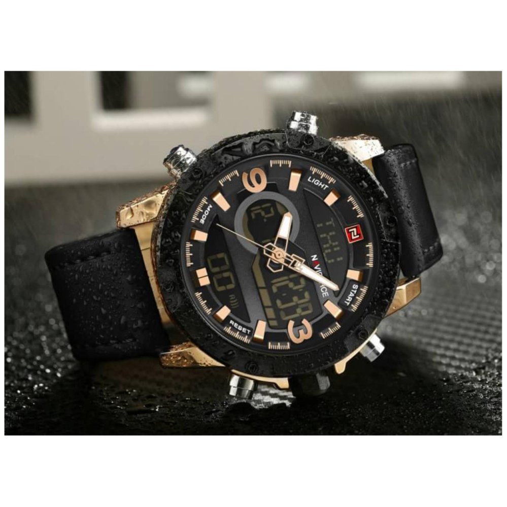 NAVIFORCE WATCH นาฬิกาข้อมือผู้ชาย เครื่องญี่ปุ่น กันน้ำ100% สายหนัง รุ่น NF9097BG นาฬิกาแฟชั่นผู้ชาย นาฬิกาผู้ชาย Japan movement watches Men watches Men's watches NF9097