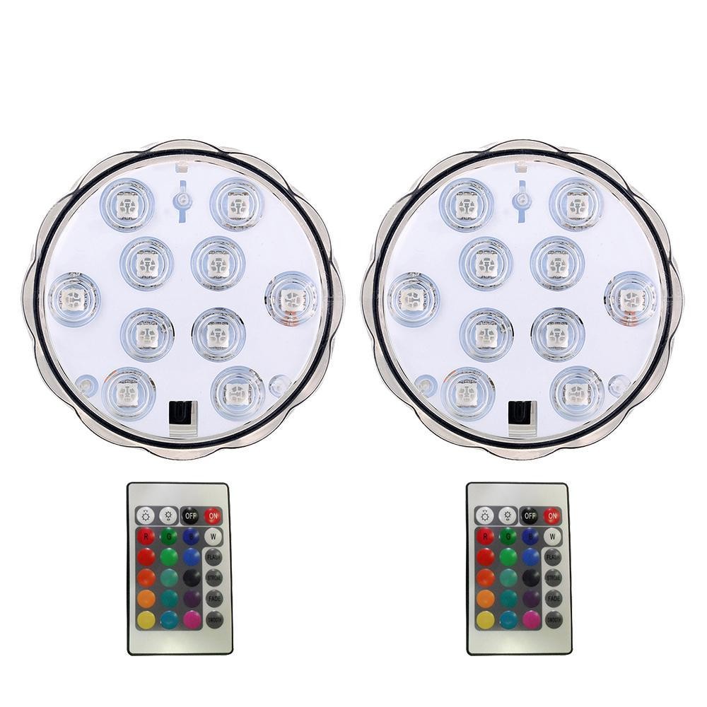 NiceEshop 2 ชิ้นไฟสำหรับสระน้ำเรือดำน้ำไฟ LED, โคมไฟใต้น้ำไฟ LED กันน้ำโคมไฟเทียนไขพร้อมควบคุมระยะไกลโดยอินฟราเรด 10 - LED RGB สำหรับฐานแจกัน, garden, PARTY, Christmas - INTL NiceEshop 2 ชิ้นไฟสำหรับสระน้ำเรือดำน้ำไฟ LED, โคมไฟใต้น้ำไฟ LED กันน้ำโคมไฟเทียนไขพร้อมควบคุมระยะไกลโดยอินฟราเรด 10 - LED RGB สำหรับฐานแจกัน, garden, PARTY, Christmas - INTL