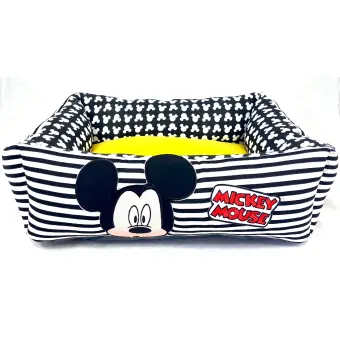 Pet Disney ที่นอนสุนัขแมว รุ่นทรงอ่าง ลาย มิคกี้ ริ้วขาวดำ ไซส์กลางถึงใหญ่