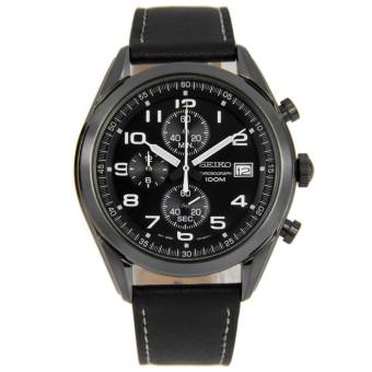 Seiko นาฬิกาข้อมือชาย Chronograph Quartz SSB277P1 สายหนังสีดำ ตัวเรือนสแตนเลสรมดำ Seiko นาฬิกาข้อมือชาย Chronograph Quartz SSB277P1 สายหนังสีดำ ตัวเรือนสแตนเลสรมดำ